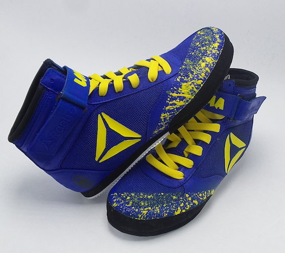 reebok blue and yellow shoes